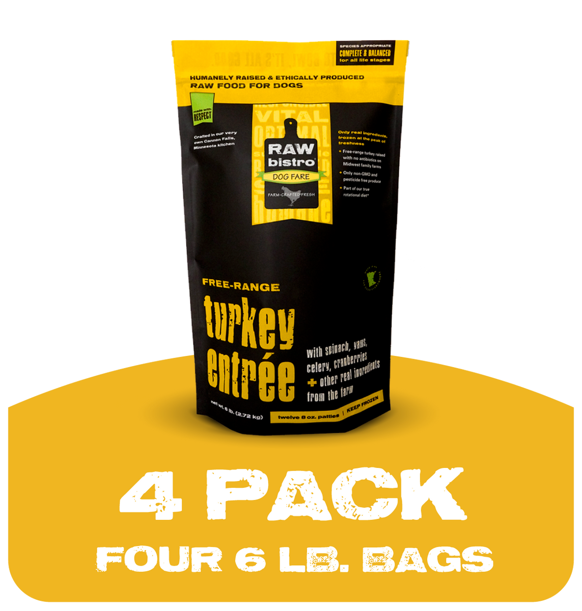 6 lb. Frozen Turkey Entree 4 Pack – Raw Bistro